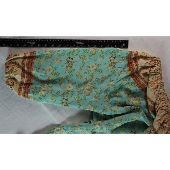 Umgee Women’s Boho Off Shoulder Floral Top Sz M Tie Front Peasant Blouse - Picture 11 of 11